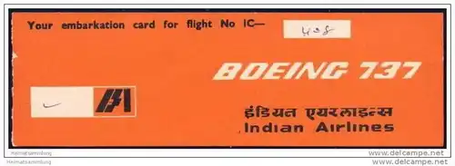 Boarding Pass - Indian Airlines