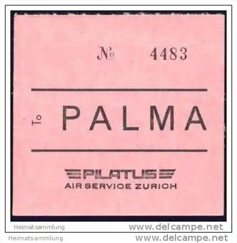 Baggage strap tag - Pilatus Air Service Zurich