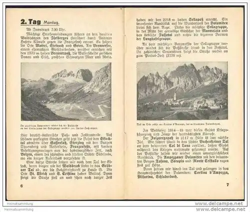 Wolffs Reisebüro Leipzig 1938 - Gesellschaftsrundreise Dolomiten Wörther See Grossglockner - 16 Seiten mit 7 Abbildungen