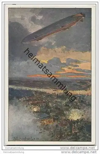 Zeppelin über Antwerpen - Themistoteles von Eckenbrecher - Deutscher Luftflotten-Verein