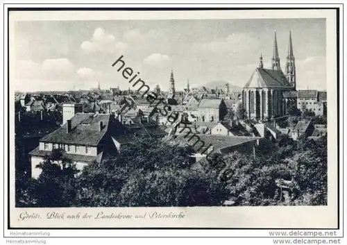 Görlitz - Blick auf die Landeskrone und Peterskirche