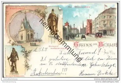 Gruss aus Berlin Mitte - Am Mühlendamm - Schleusenhaus - Albrecht der Bär