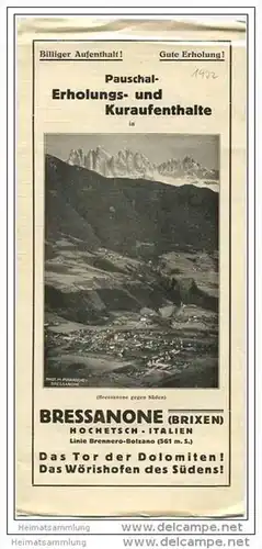 Bressanone - Brixen 30er Jahre - Faltblatt mit 4 Abbildungen