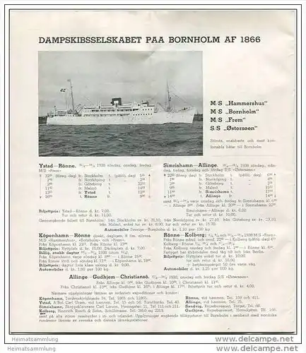 Dänemark - Bornholm - Danmarks Ferieland 1938 - 12 Seiten mit 23 Abbildungen - in dänischer Sprache - Hotelliste