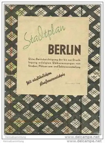 Stadtplan Berlin 1946 mit ausführlichen Strassenverzeichnis