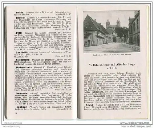 Weserbergland 1932 - Gaststätten und Sommerfrischen - 64 Seiten mit 18 Abbildungen - Fahrplan