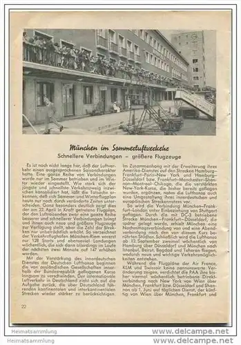 Flugplan des Verkehrsflughafens München - Ausgabe Mai/Juni 1956 - 26 Seiten - Ankunft- und Abflugzeiten