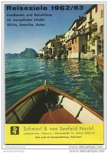 Werbeheft Schmorl &amp; von Seefeld Nachf. Hannover 1962 - 36 Seiten Preise für Landkarten und Reiseführer