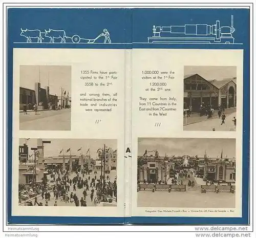 Bari - Fiera del Levante - Levant Fair 20er Jahre - Faltblatt mit 11 Abbildungen mit Angaben der Standmieten