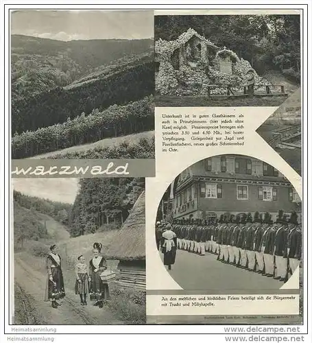 Oberharmersbach - Zur Sonne Zum Bären und Zur Stube Schwarzwald - Faltblatt mit 18 Abbildungen 30er Jahre