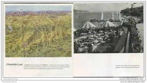 Südbayern 1938 - 24 Seiten mit 12 Abbildungen und mehrere Reliefkarten - 32 Seiten Unterkunft Sport und Unterhaltung