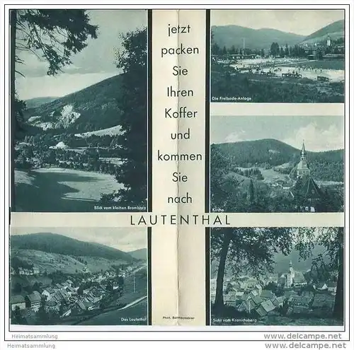 Lautenthal 30er Jahre - Oberharz - 8 Seiten mit 14 Abbildungen - Ortsplan - Hotels- und Pensionen- sowie Fahrpreise
