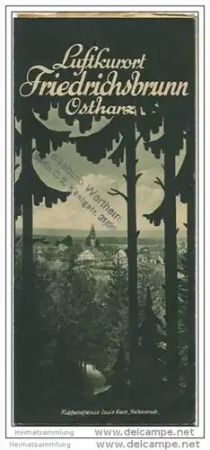 Friedrichsbrunn 30er Jahre - Faltblatt mit 16 Abbildungen - Wohnungsverzeichnis