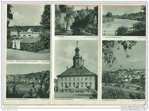 Das Land der Burgen 1939 - Saale Unstrut Elster - Faltblatt mit 18 Abbildungen und einer grossen Reliefkarte / Ruep