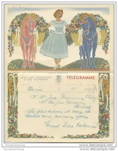 Royaume de Belgique - Koninkrijk Belgie - Telegramm - Telegram 50er Jahre