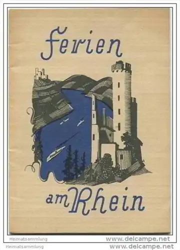 Ferien am Rhein 40er Jahre - 20 Seiten 15 Abbildungen - Sektkellerei Ewald &amp; Co. Rüdesheim - Kellerei Joh. Bapt. Stu