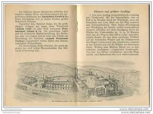 Ferien am Rhein 40er Jahre - 20 Seiten 15 Abbildungen - Sektkellerei Ewald &amp; Co. Rüdesheim - Kellerei Joh. Bapt. Stu