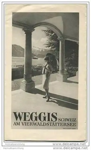 Weggis am Vierwaldstättersee 1929 - Faltblatt mit 11 Abbildungen - Hotel und Pensionspreise