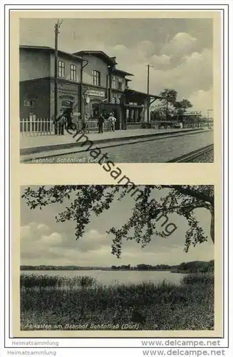 Schönfliess (Dorf) - (Kleinbahn-) Bahnhof - Aalkasten am Bahnhof ca. 1930