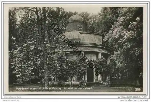 Potsdam - Sanssouci - Antiken Tempel- Ruhestätte der Kaiserin - Foto-AK ca. 1930