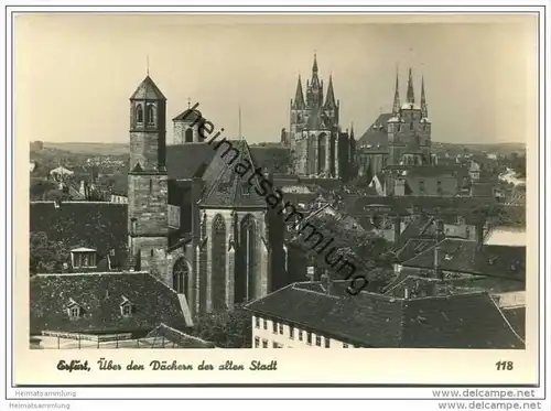Erfurt - Über den Dächern der alten Stadt - Foto-AK Grossformat 30er Jahre