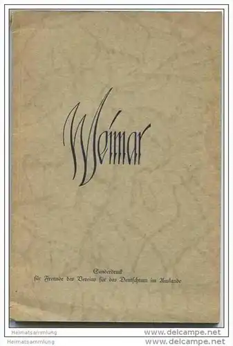 Weimar 30er Jahre - Sonderdruck für Freunde des Vereins für das Deutschtum im Auslande - 50 Seiten mit 32 Abbildungen