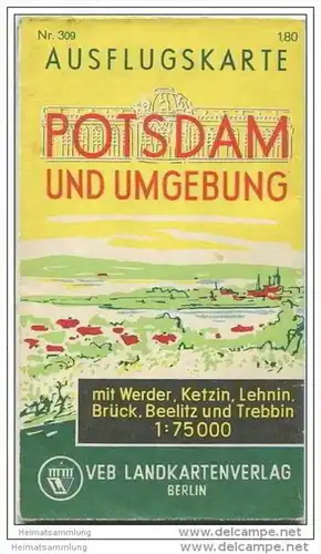 Potsdam und Umgebung - Ausflugskarte 1:75000 - VEB Landkartenverlag Berlin