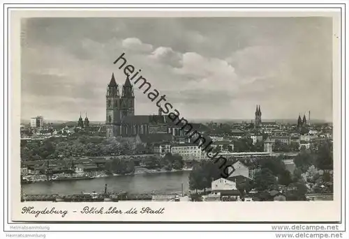 Magdeburg - Blick über die Stadt - Foto-AK