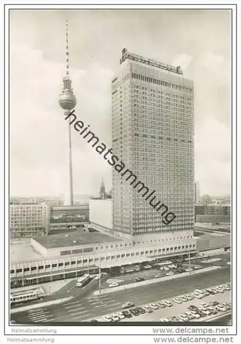 Berlin - Interhotel Stadt Berlin und Fernsehturm - Foto-AK Grossformat 70er Jahre