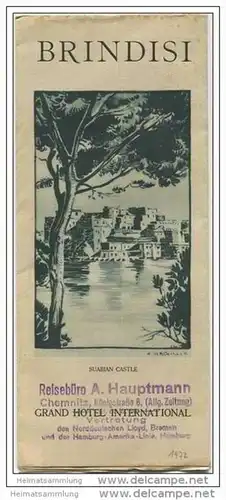 Italien - Brindisi 30er Jahre - Faltblatt mit 10 Abbildungen