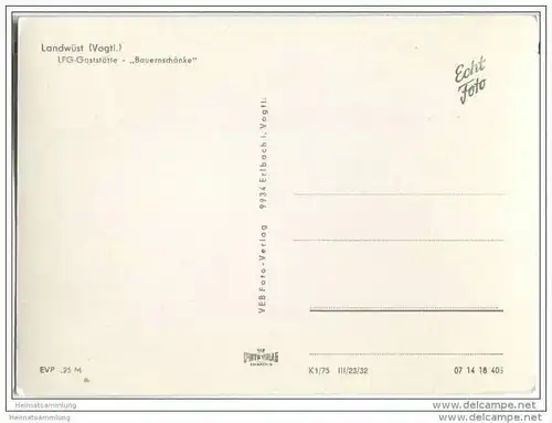 Markneukirchen - Landwüst - LPG-Gaststätte - Trabant - Wartburg - Foto-AK Grossformat