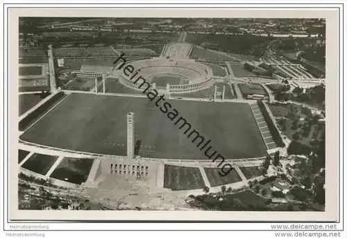 Berlin-Charlottenburg - Gesamtansicht Reichssportfeld - Amtliche Olympia-Postkarte 1936