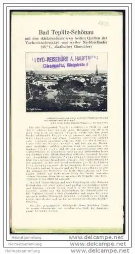 Tschechien - Teplice - Bad Teplitz-Schönau 1932 - Faltblatt mit 7 Abbildungen - beiliegend Claryscher Schlossgartensaal