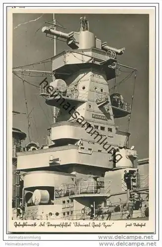 Panzerschiff  Admiral Graf Spee - Gefechtsmast - Foto-AK 30er Jahre