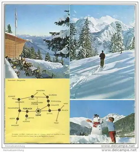 Lienz 60er Jahre - Faltblatt mit 12 Abbildungen
