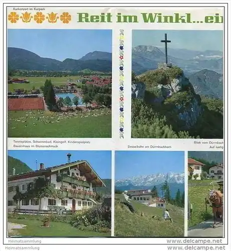 Reit im Winkl 1969 - Faltblatt mit 15 Abbildungen - Reliefkarte signiert Berann - Wohnungsliste und Ortsplan