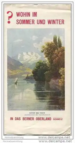 Berner Oberland ca. 1910 - Faltblatt mit 4 Abbildungen