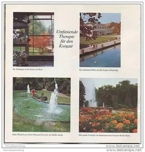 Bad Lippspringe 1974 - 8 Seiten mit 22 Abbildungen - 20 Seiten Informationen zur Kur - Ortsplan - Unterkunftsverzeichnis