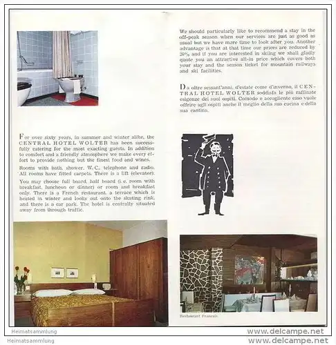 Grindelwald - Central Hotel Wolter Besitzer Familie Hans Balmer-Jossi - Faltblatt mit 13 Abbildungen