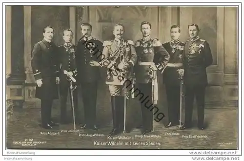 Preussen - Kaiser Wilhelm II. mit seinen Söhnen