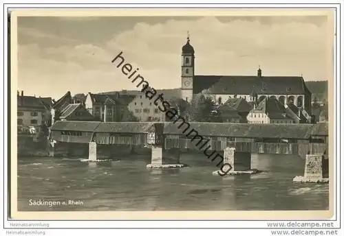 Säckingen - Rheinbrücke - Foto-AK