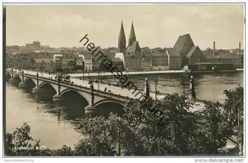 Frankfurt/Oder - Oderbrücke - Straßenbahn - Foto-AK