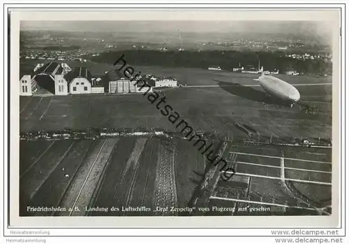 Friedrichshafen - Werftgelände - Landung des Luftschiffes Graf Zeppelin - Luftbild