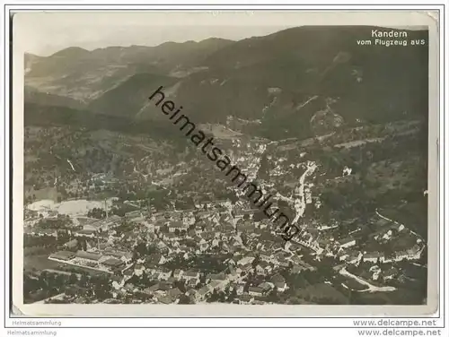 Kandern vom Flugzeug aus - Foto-AK Grossformat