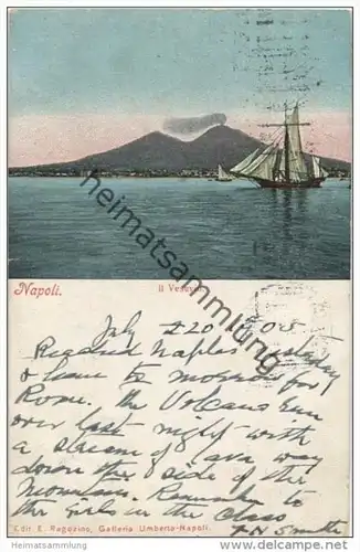 Napoli - Il Vesuvio - Edit. E. Ragozino Galleria Umberto Napoli gel. 1905