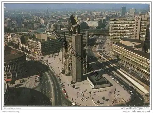 Berlin - Blick vom Europa-Center auf Kaiser Wilhelm Gedächtniskirche - AK Grossformat