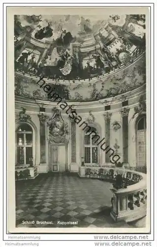 Bruchsal - Schloss - Kuppelsaal - Foto-AK