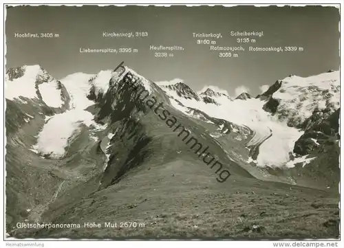 Hohe Mut - Gletscherpanorama - Foto-AK Frossformat - Verlag Lohmann Ober-Gurgl