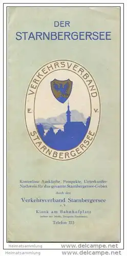 Der Starnbergersee 30er Jahre - Verkehrsverband Starnbergersee e. V. - 6 Seiten mit 14 Abbildungen