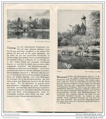 Der Starnbergersee 30er Jahre - Verkehrsverband Starnbergersee e. V. - 6 Seiten mit 14 Abbildungen
